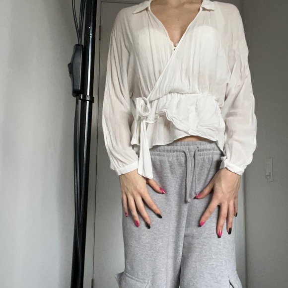 Cottage core Zara off white top - Picture 2 of 3